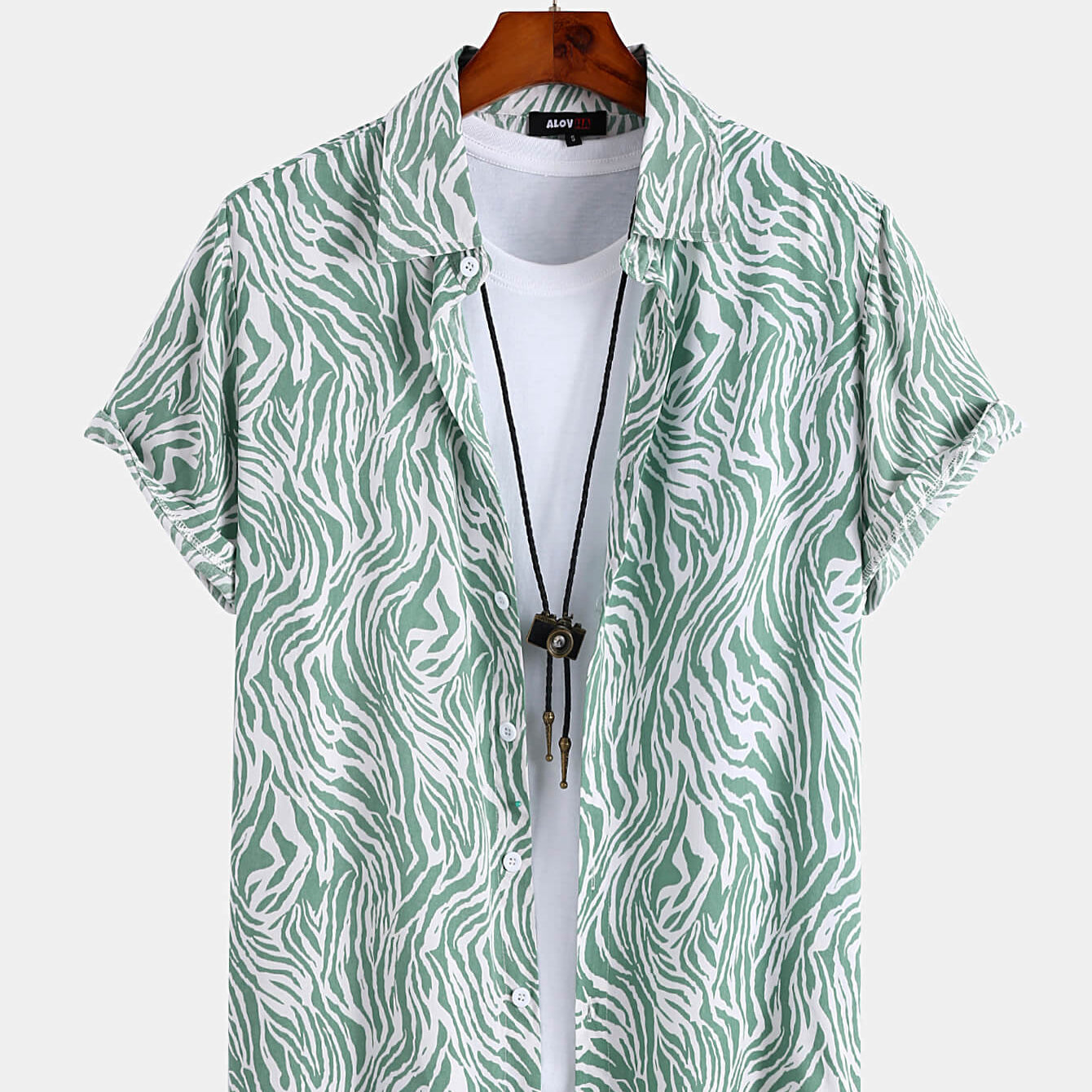 Retro Zebra Print Lapel Shirt