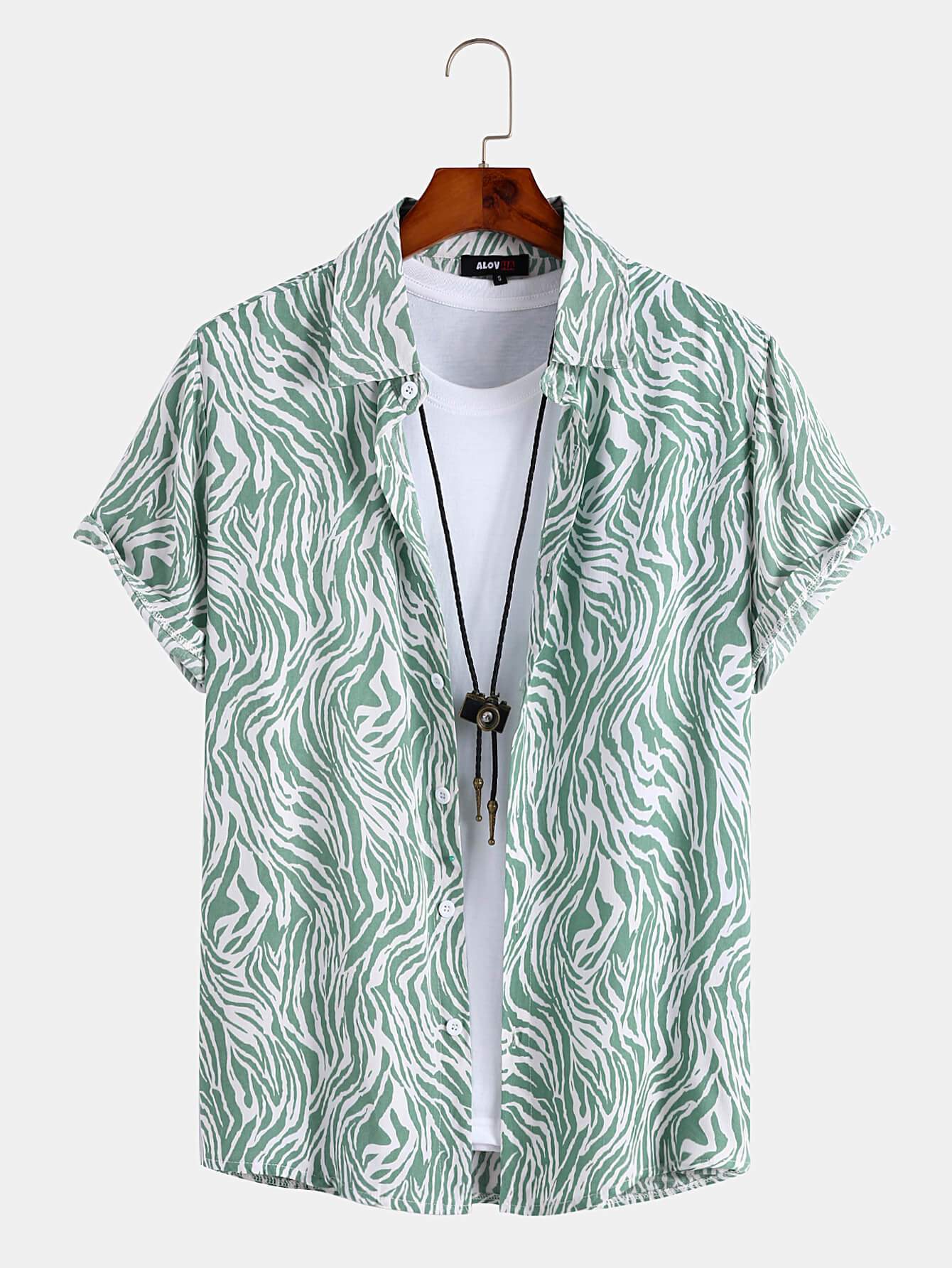 Retro Zebra Print Lapel Shirt