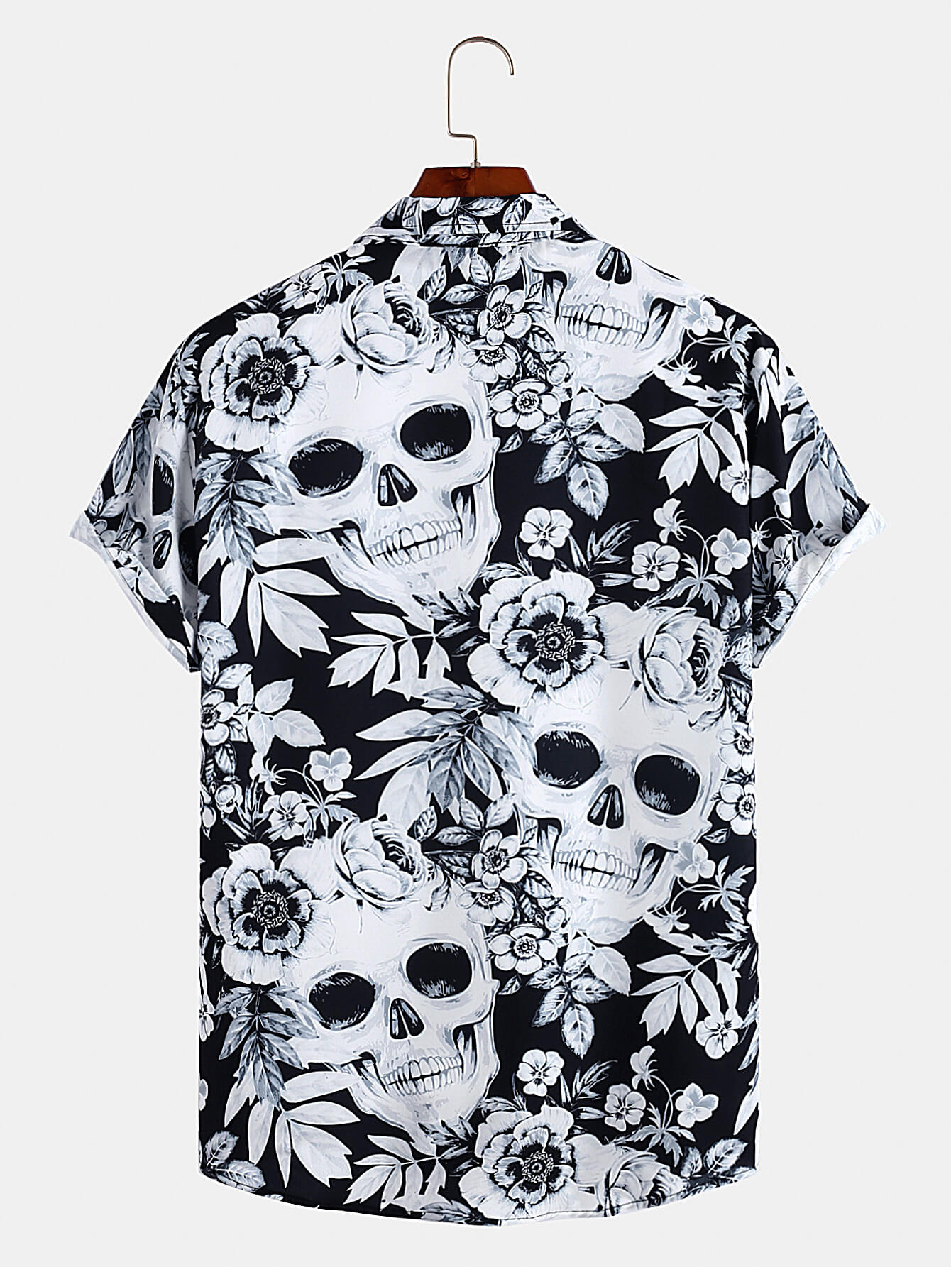 Rose-Skull Print Street Shirt