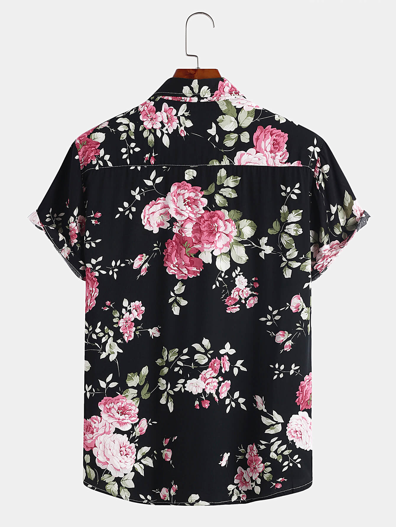 Rose Print Hawaiian Shirt