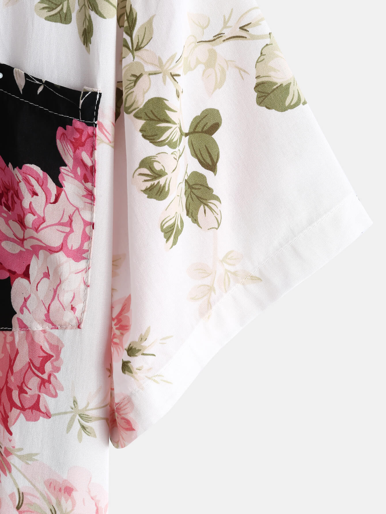 Rose Two-Color Panel Hawaiian Two-Piece Set