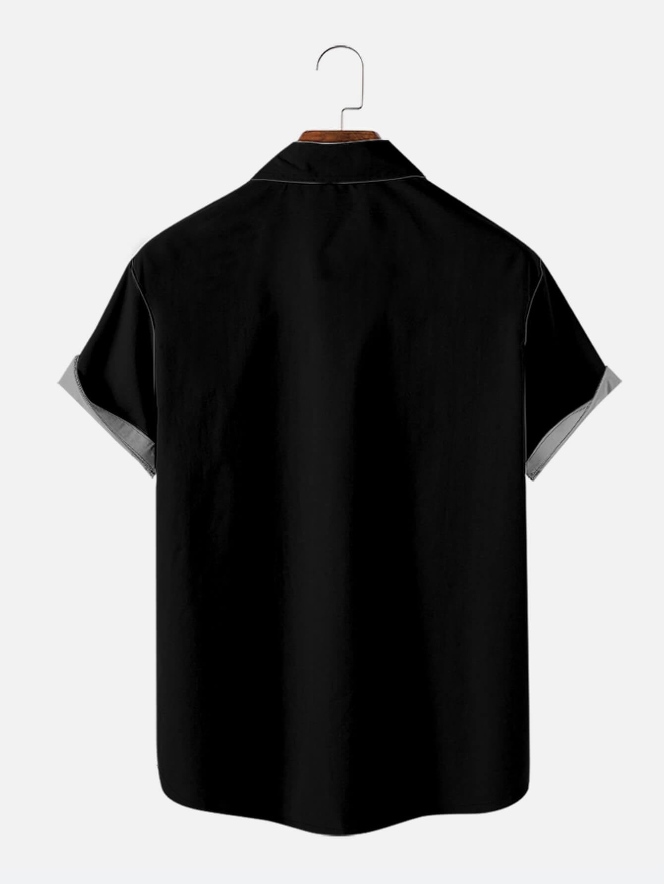 Santa Claus Drinks Beer Black Lapel Shirt