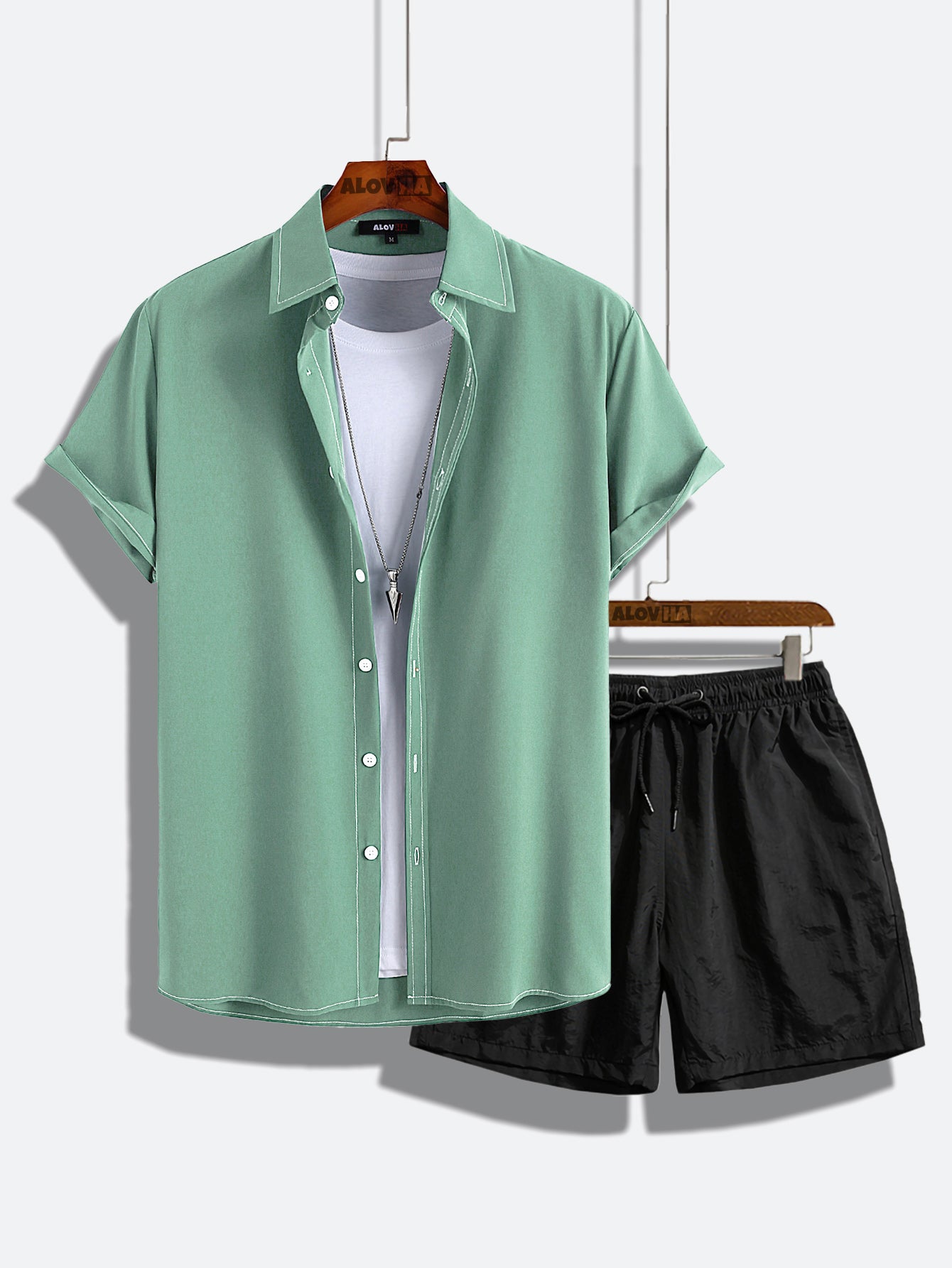 Solid Color Casual Two Piece Set