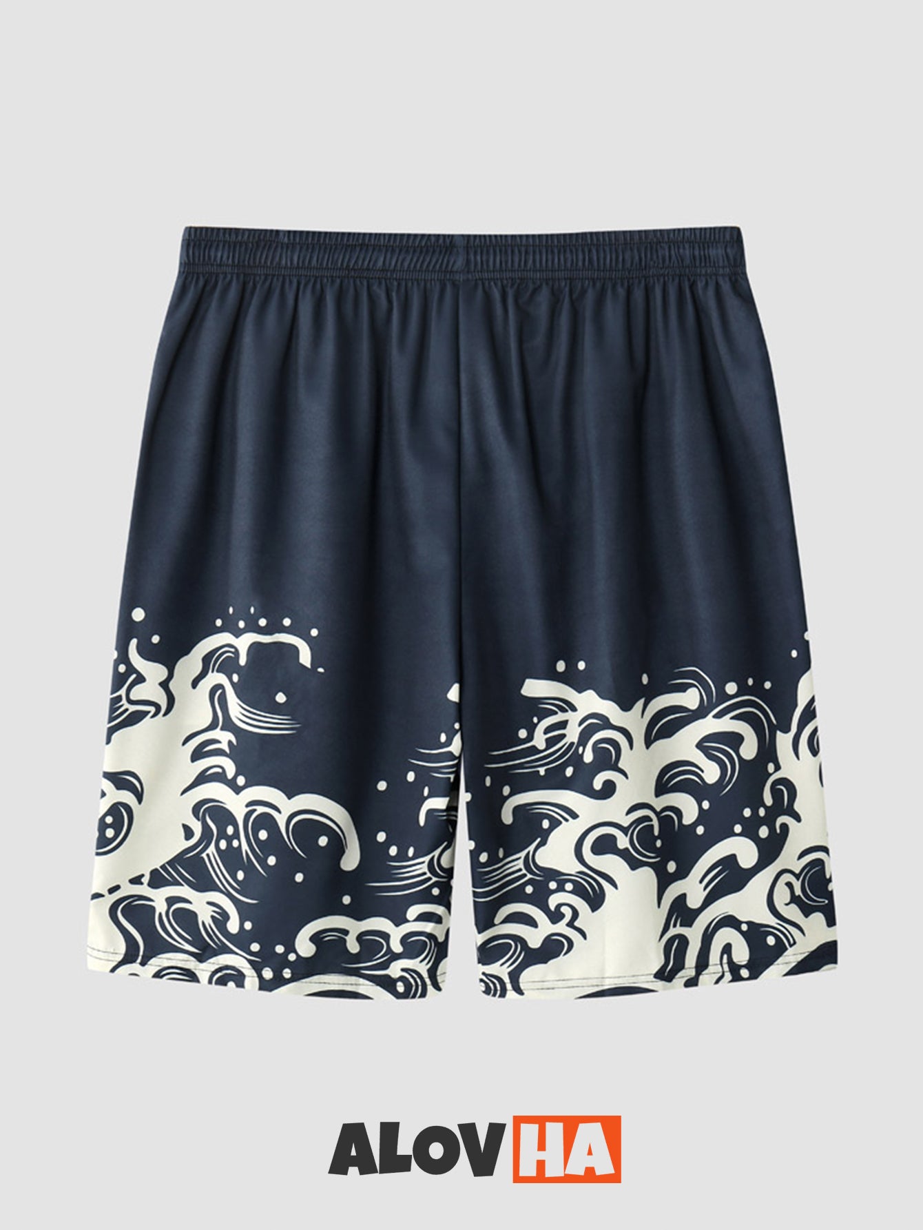 Two-Piece Kimono Set With Wave Element Print