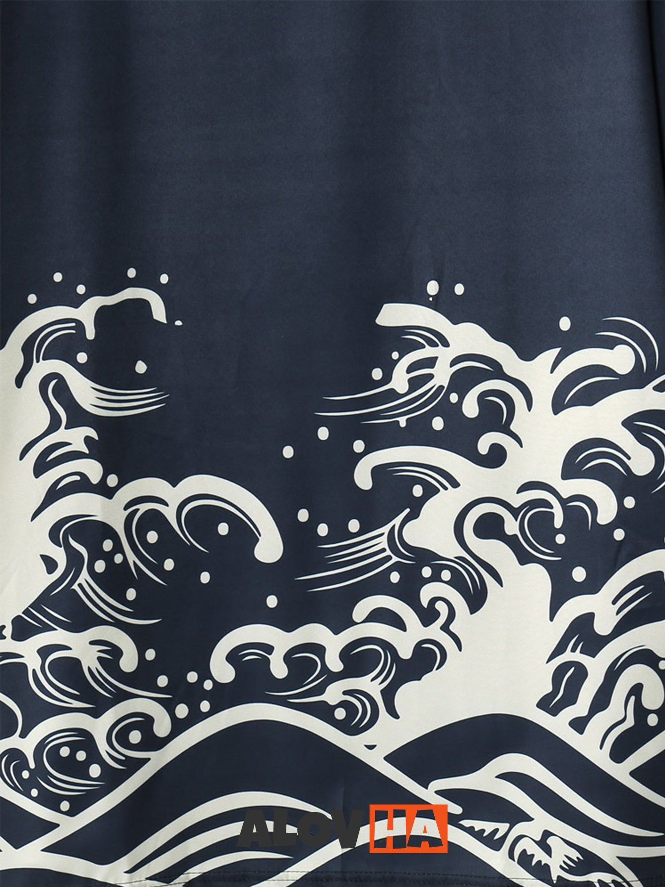 Two-Piece Kimono Set With Wave Element Print
