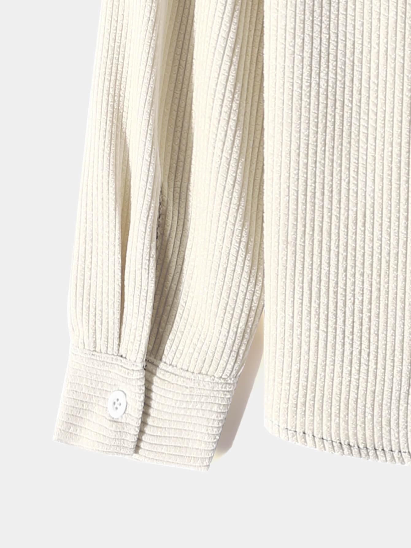 Two Tone Panel Corduroy Long Sleeve Shirt