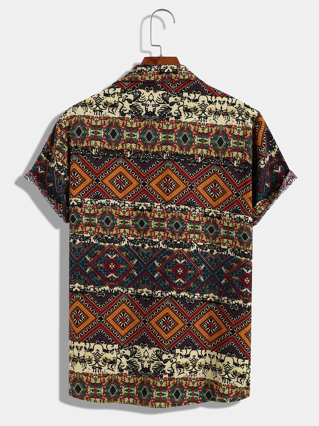 Vintage Argyle Print Button Shirt
