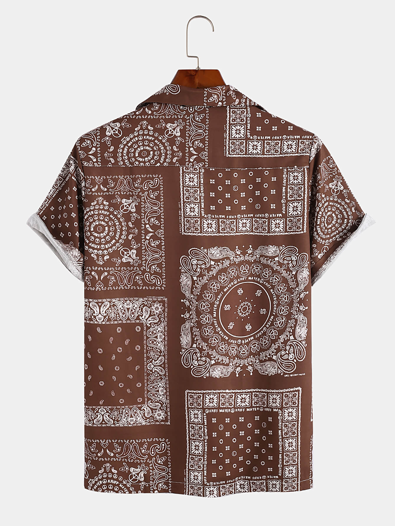 Vintage Paisley Print Collar Shirt