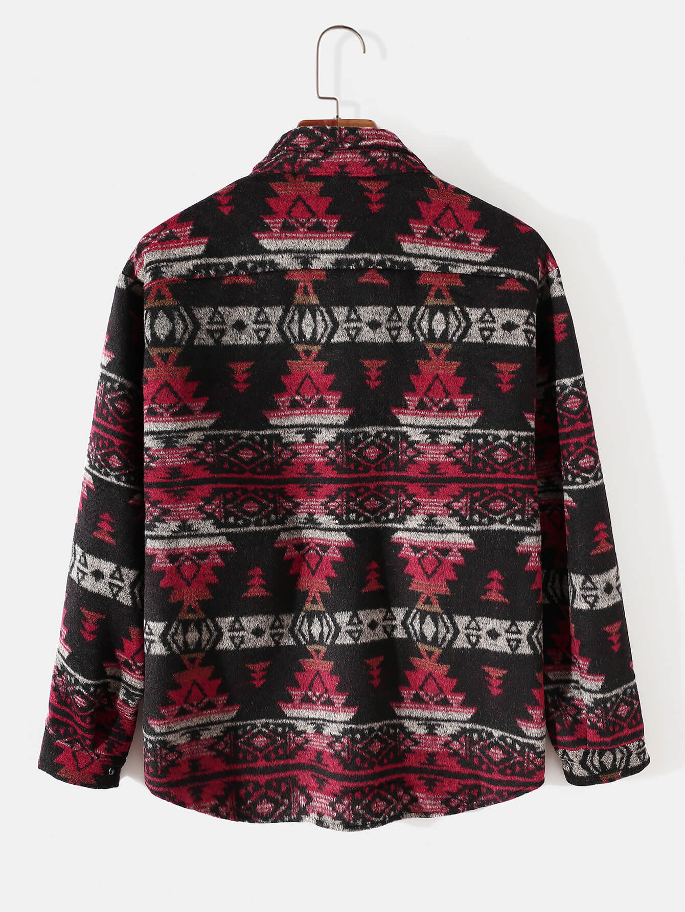 Vintage Style Lapel Long Sleeve Men's Geometric Graphic Print Shirt
