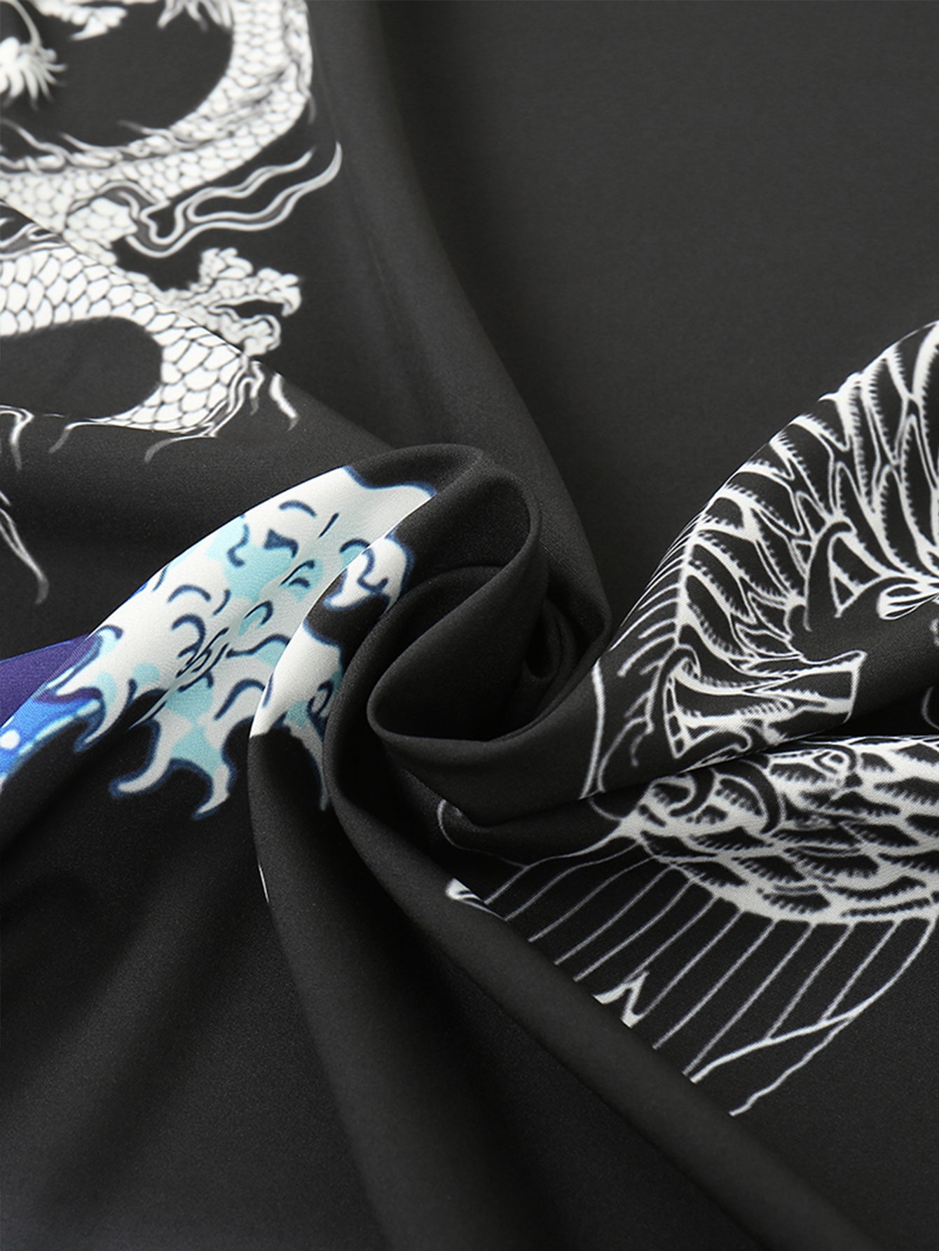 Wave Dragon Print Two-Piece Set