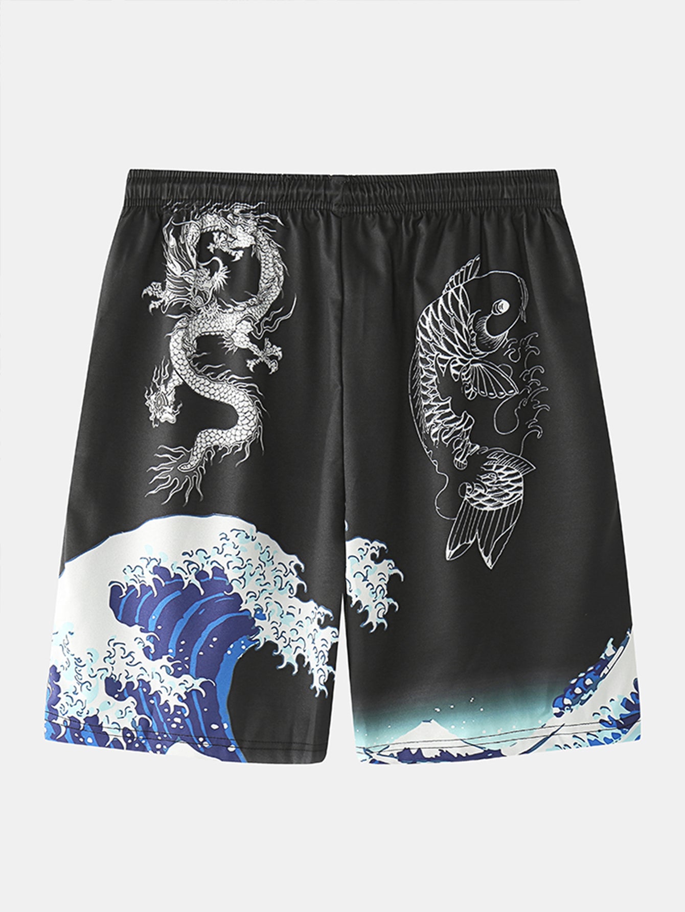 Wave Dragon Print Two-Piece Set