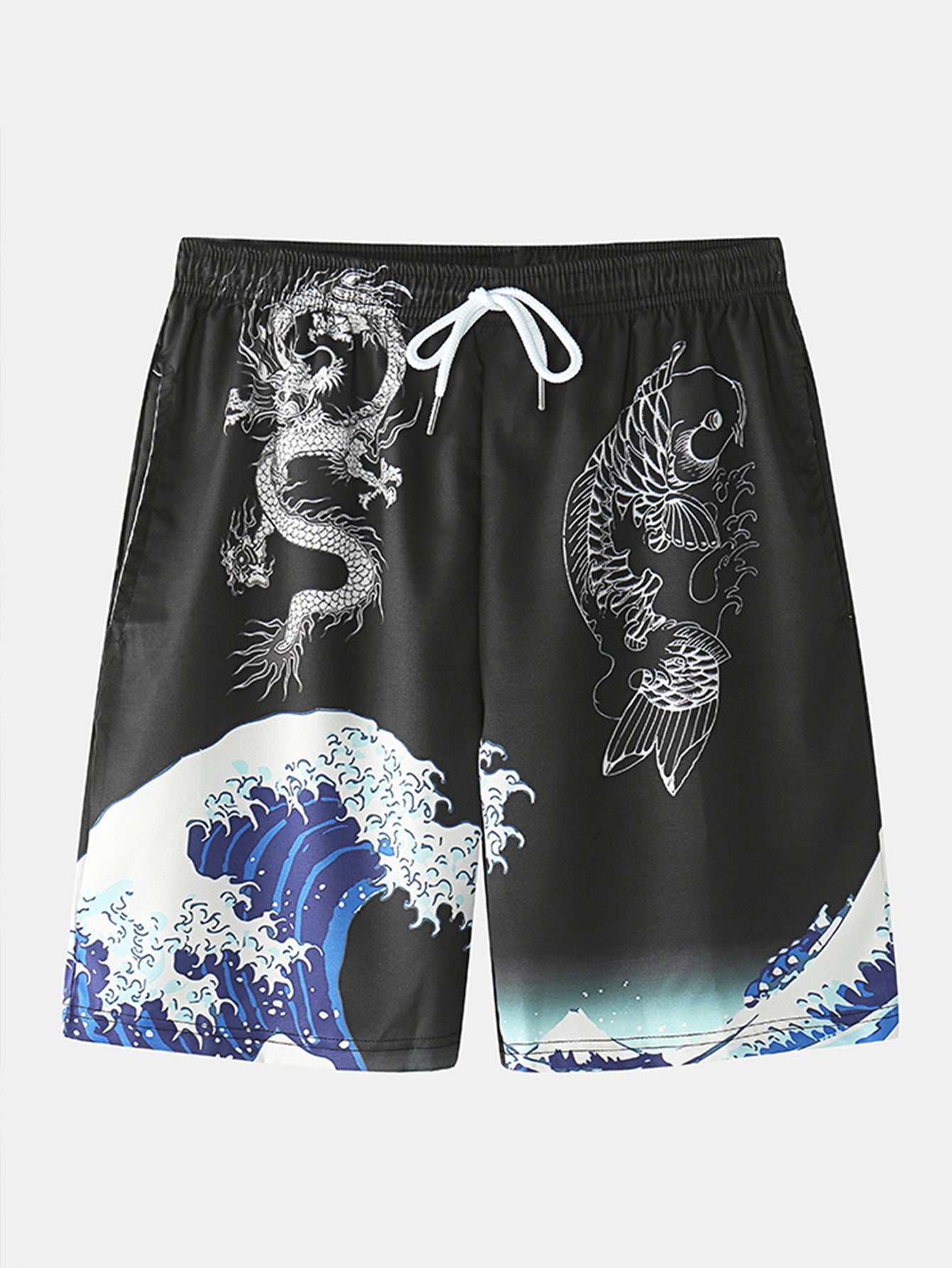 Wave Dragon Print Two-Piece Set