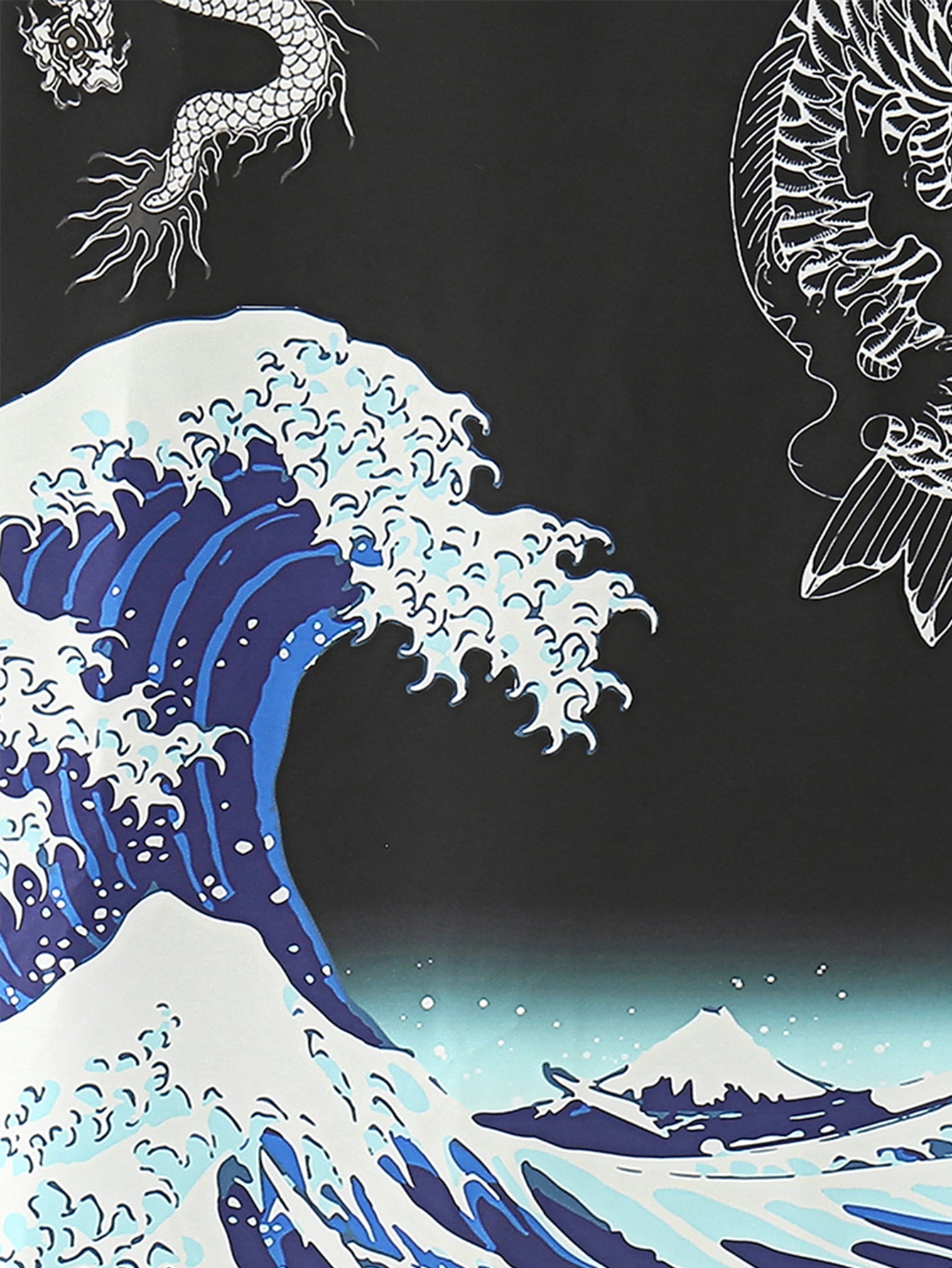 Wave Dragon Print Two-Piece Set