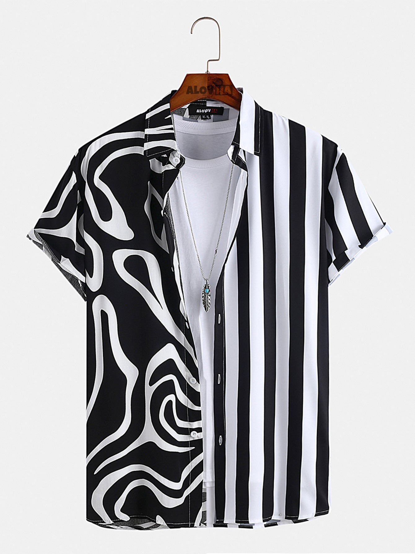 Zebra-Print And Stripe Shirt