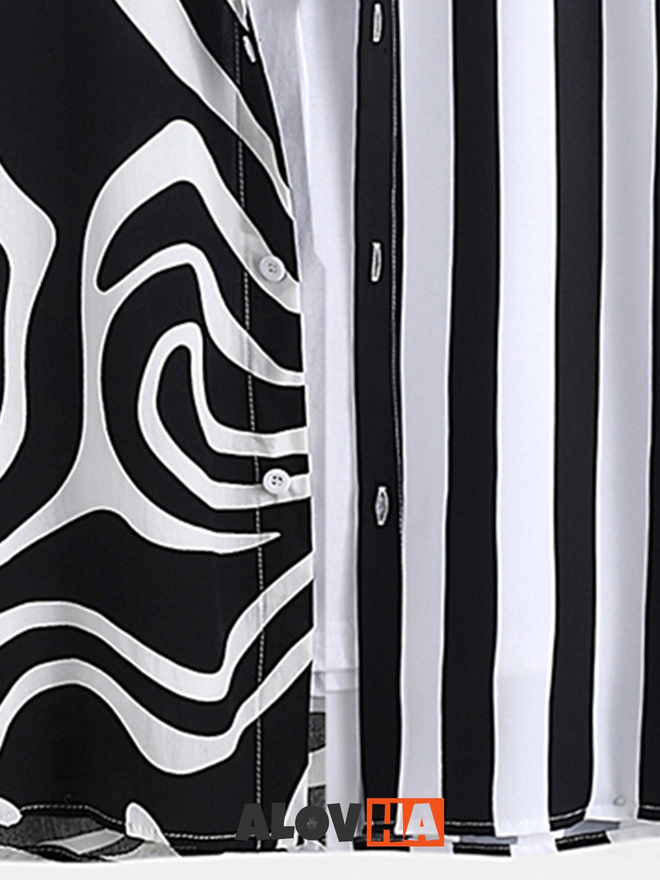 Zebra-Print And Stripe Shirt