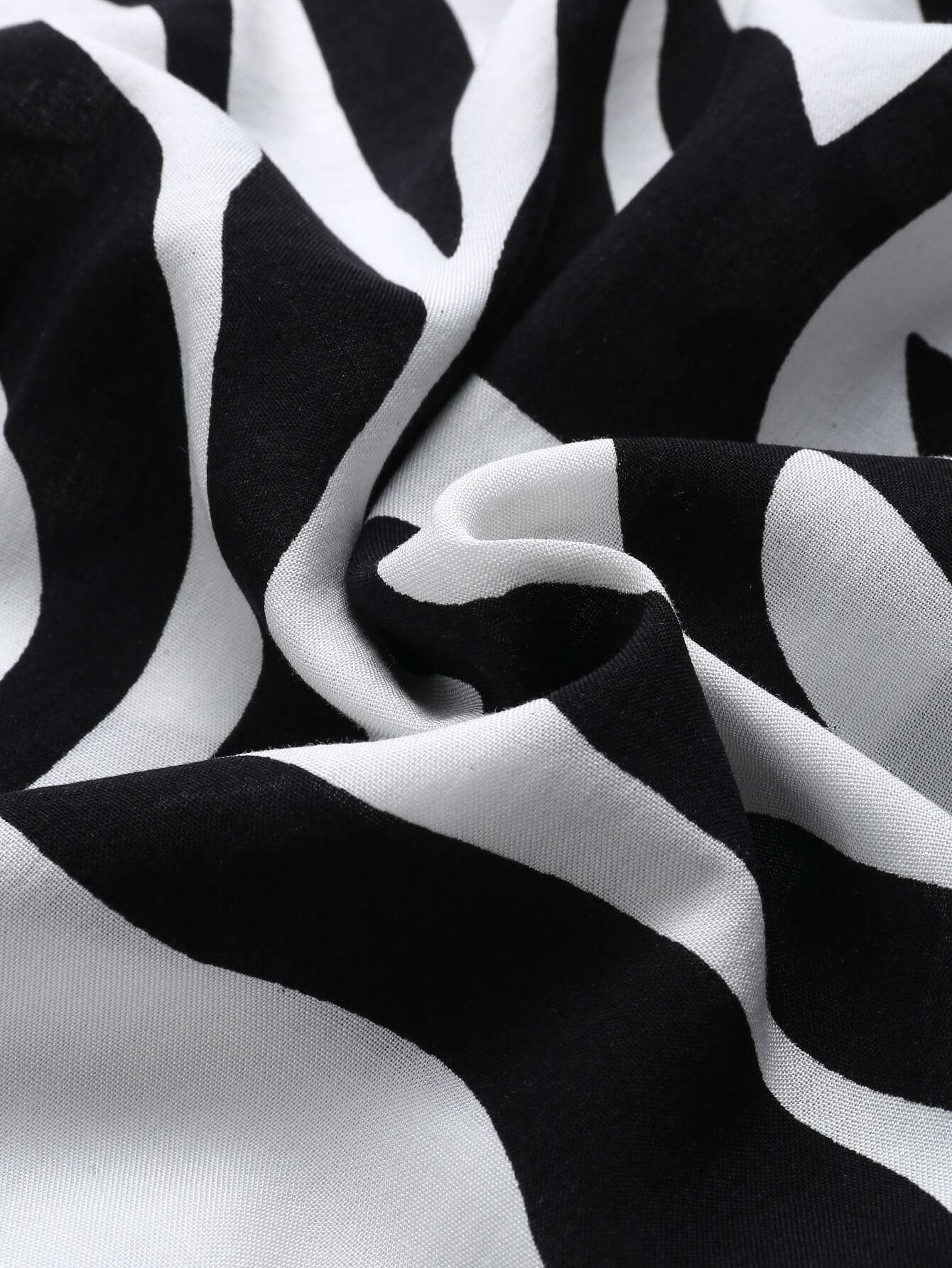 Zebra Print Lapel Collar Shirt