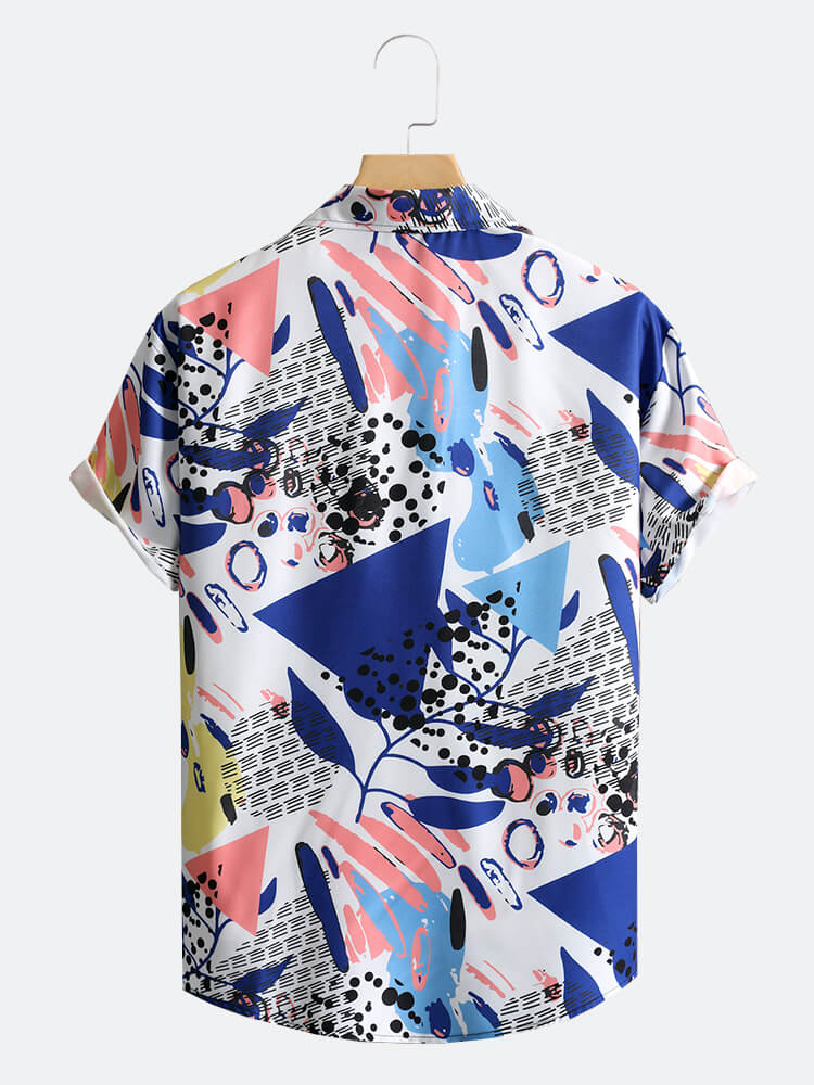 Ink Leaf Abstract Print Shirt