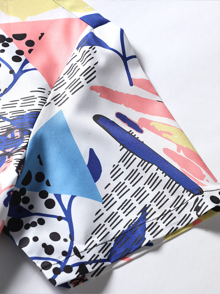 Ink Leaf Abstract Print Shirt