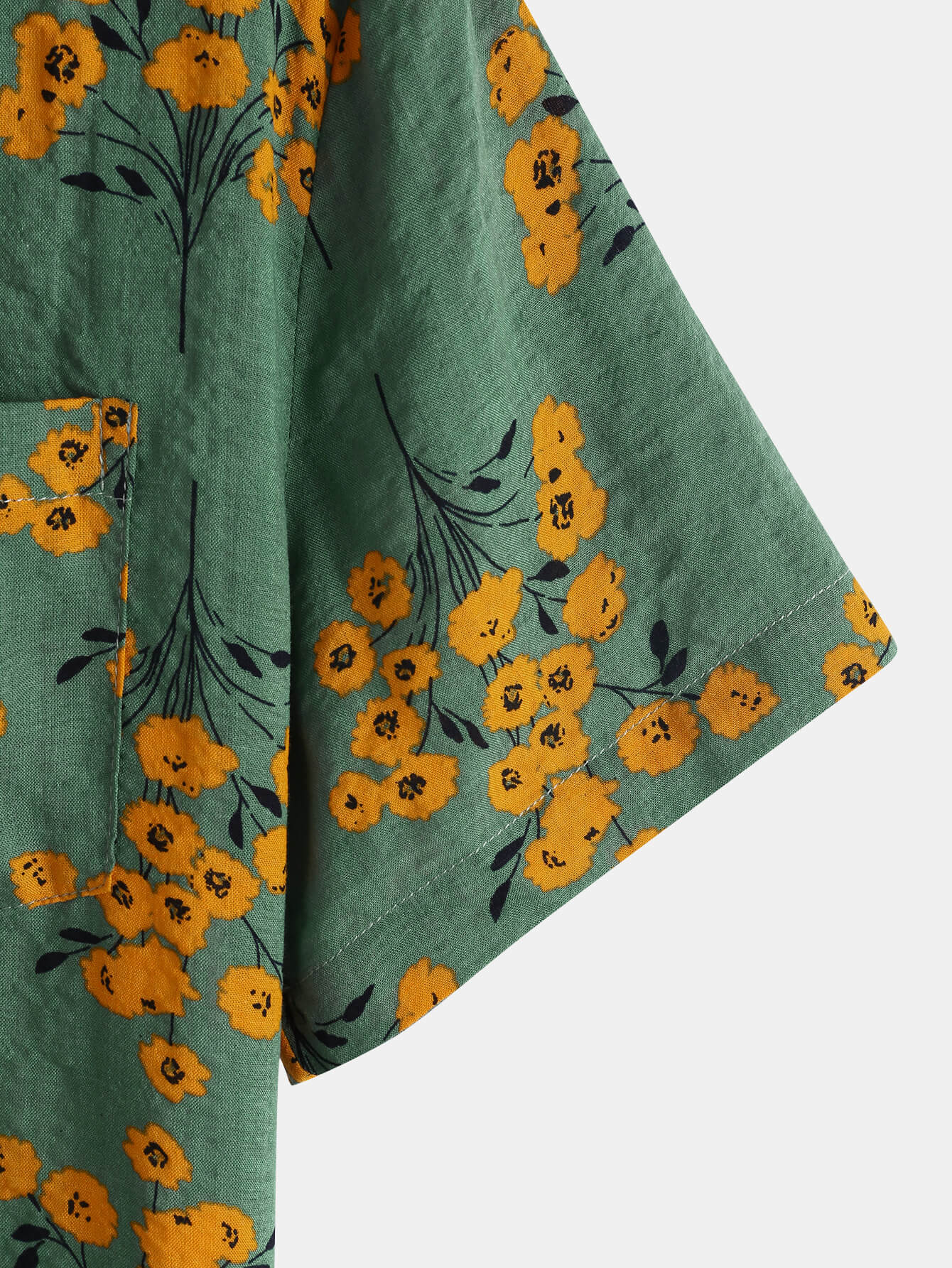 Mens Floral Short Sleeve Button Up Collared Aloha Hawaiian Vacation Shirt