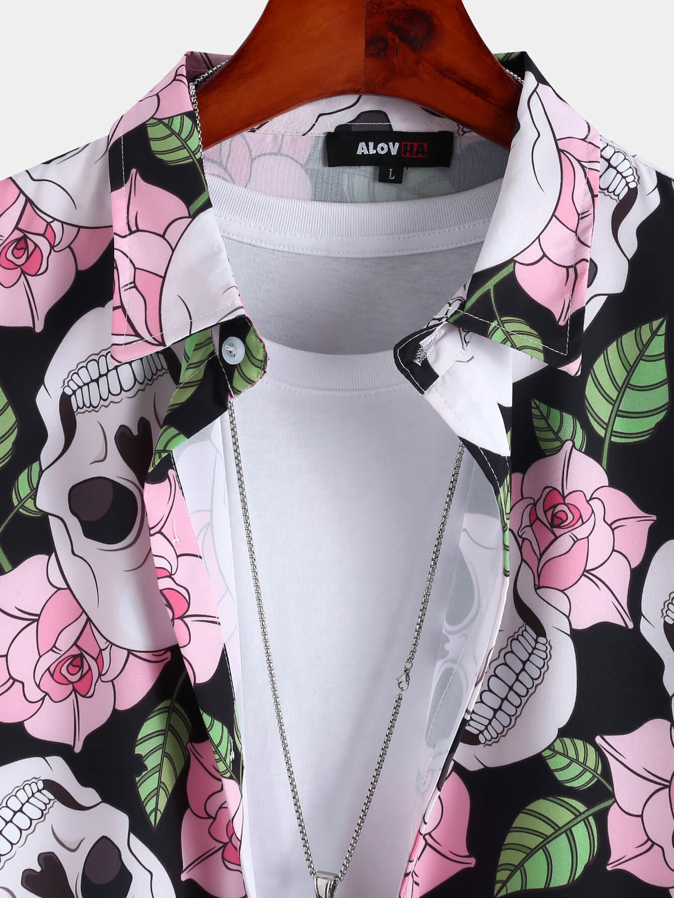 Rose-Skull Print Street Shirt
