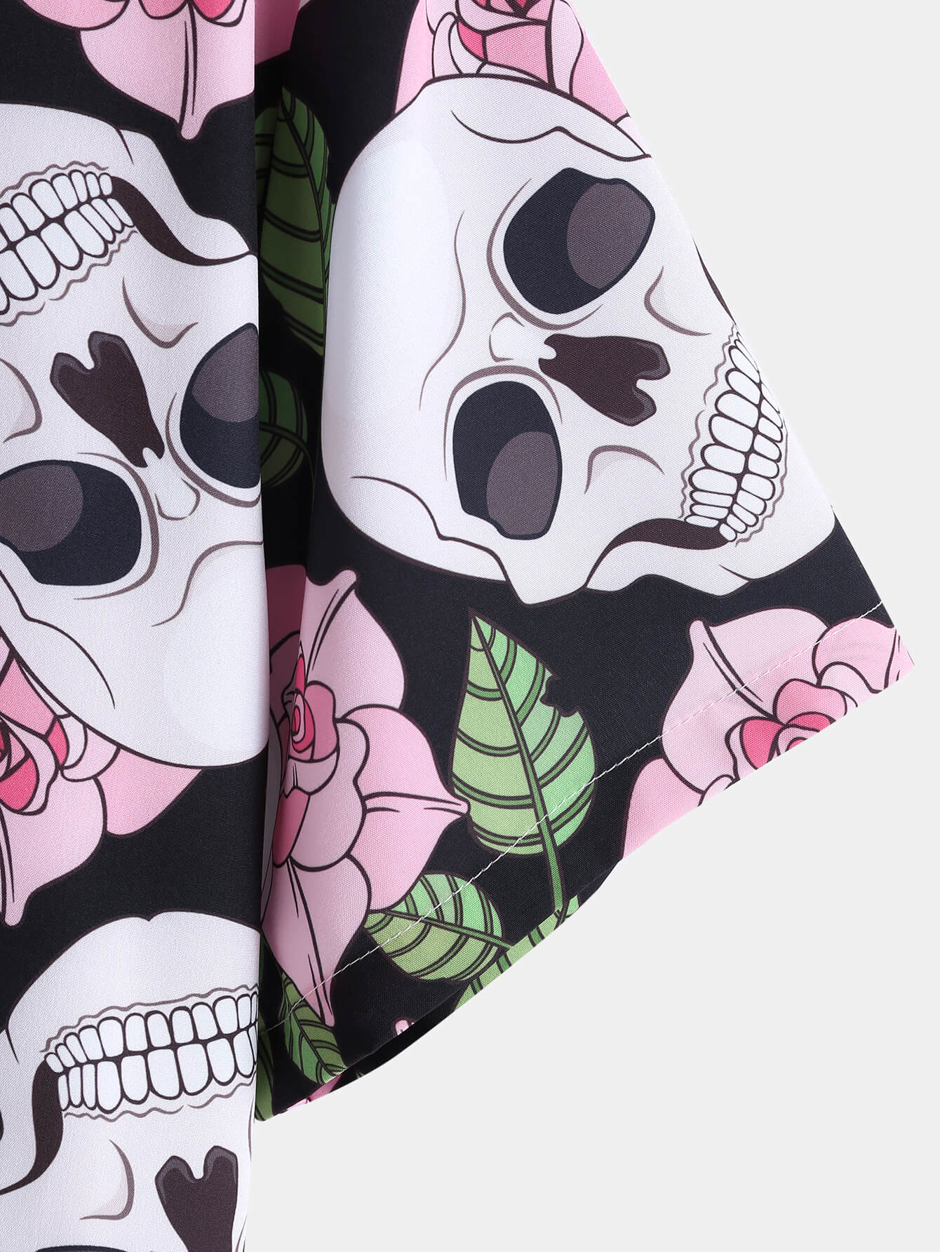 Rose-Skull Print Street Shirt