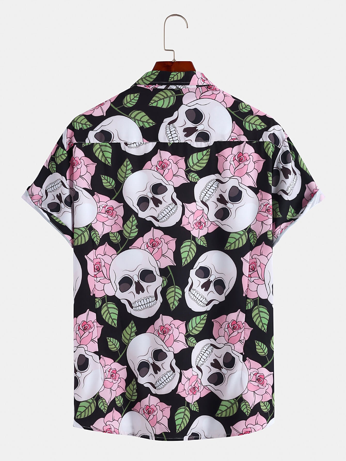 Rose-Skull Print Street Shirt