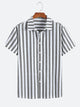 Vertical Striped Textured Casual Sleeved Shirt