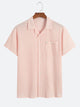 Textured Pink Casual Collared Sleeve Shirt