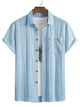 Light Blue Bubble Textured Sleeve Shirt