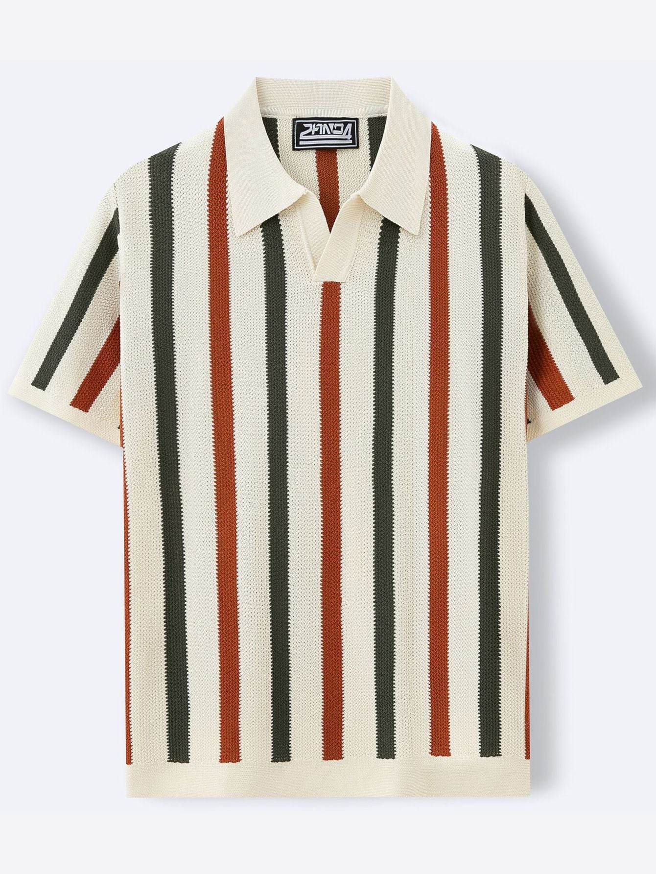Retro Vertical Stripe Knitted Shirt