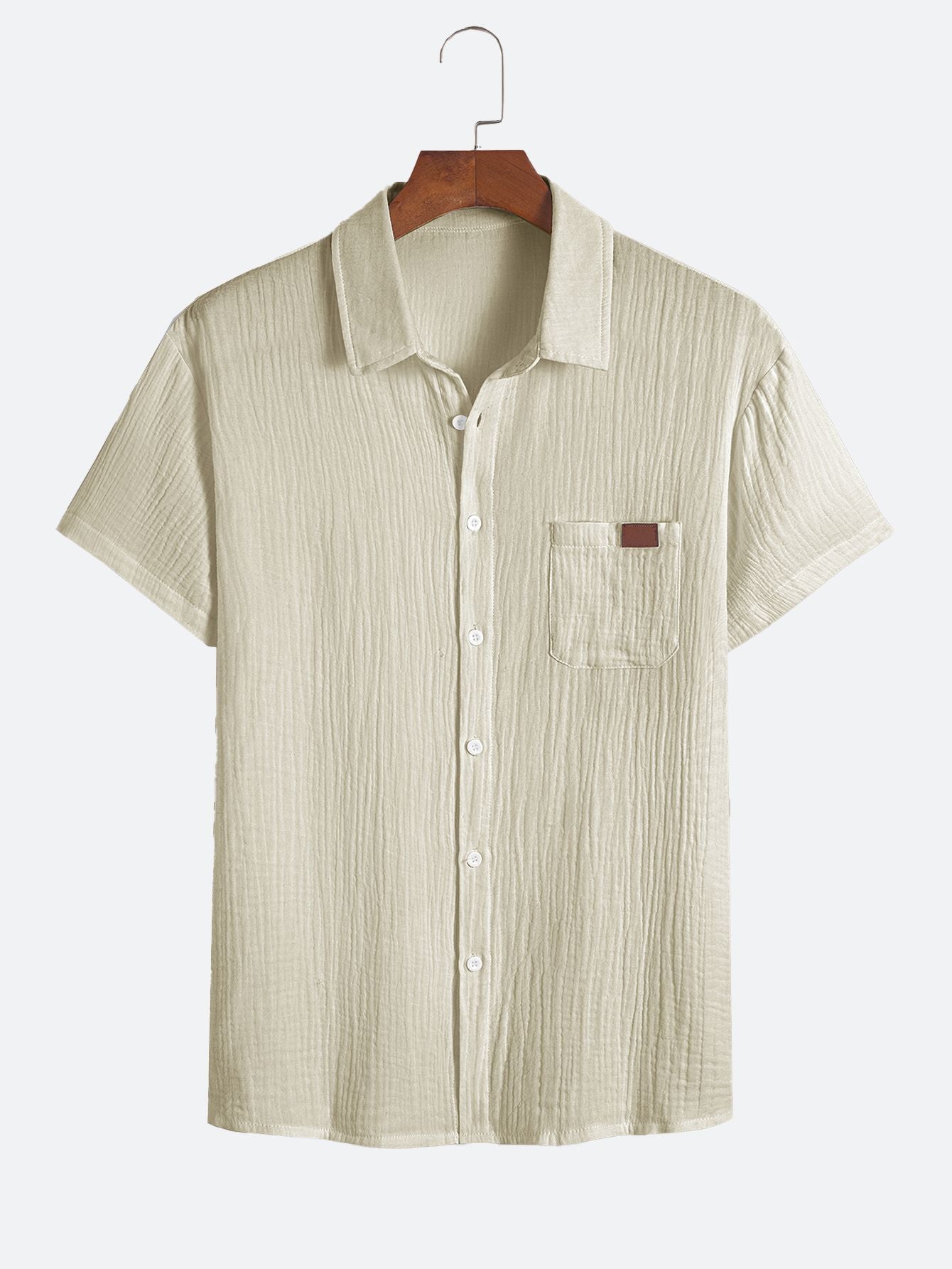 Textured Casual Multi-Colored Short-Sleeved Shirt