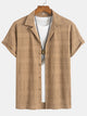 Jacquard Textured Khaki Casual Shirt