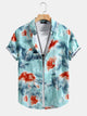 Abstract Ink Splash Print Short Sleeve Shirt