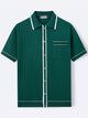 Contrast Tipped Ribbed Knit Shirt