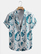 Tropical Leaf Print Short Sleeve Shirt