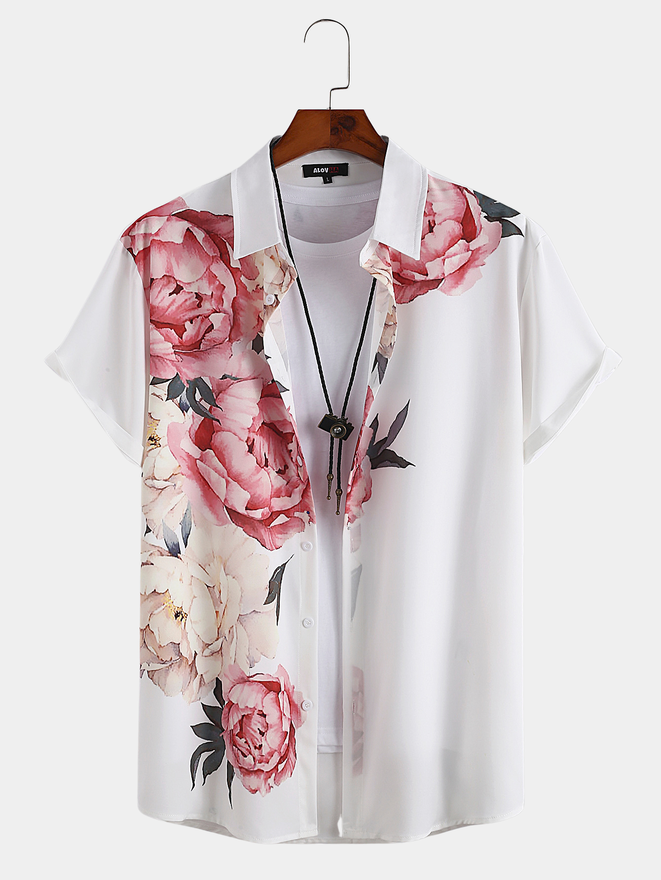 Rose Print Resort Shirt