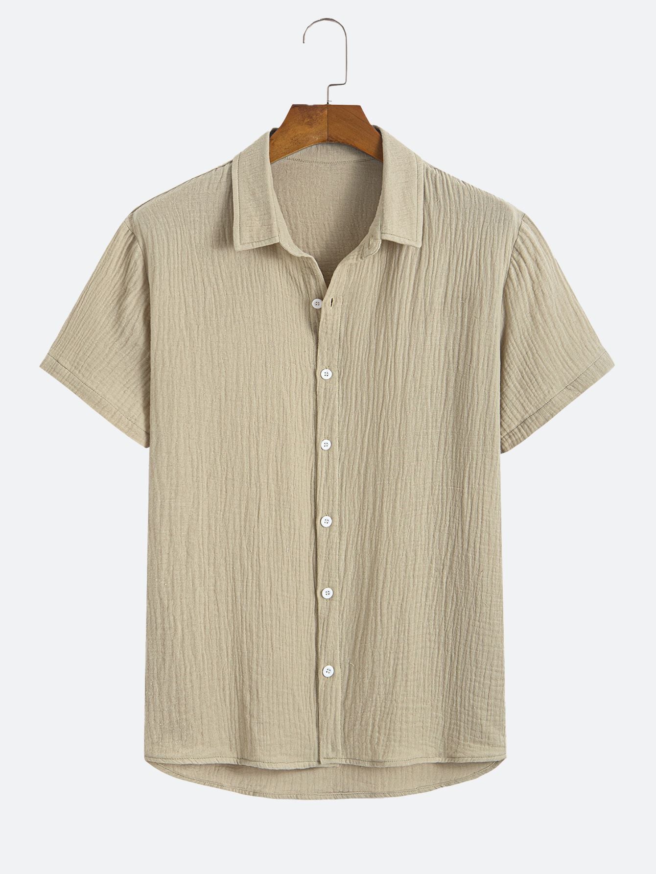 Textured Khaki Casual Polo Shirt