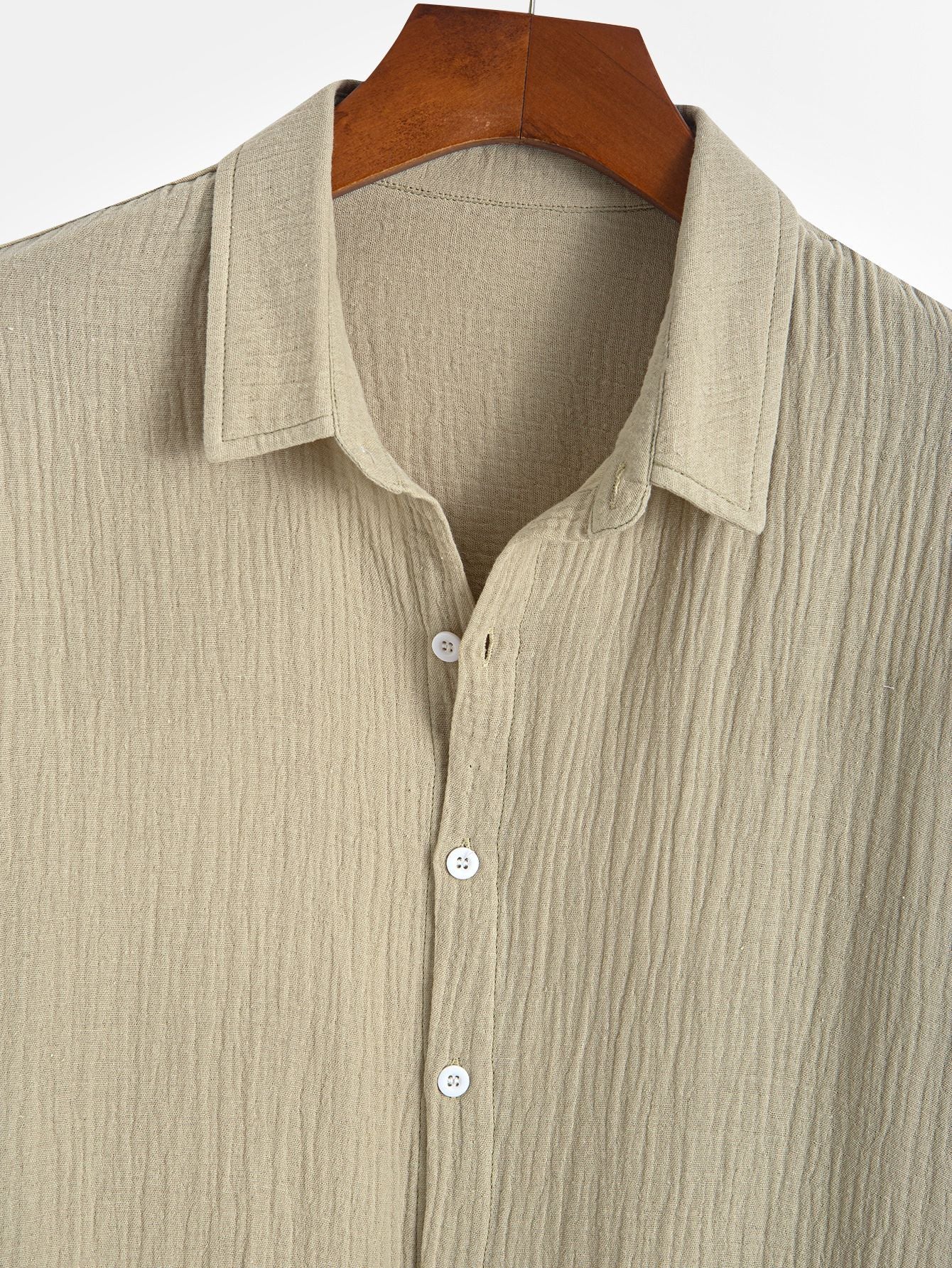 Textured Khaki Casual Polo Shirt