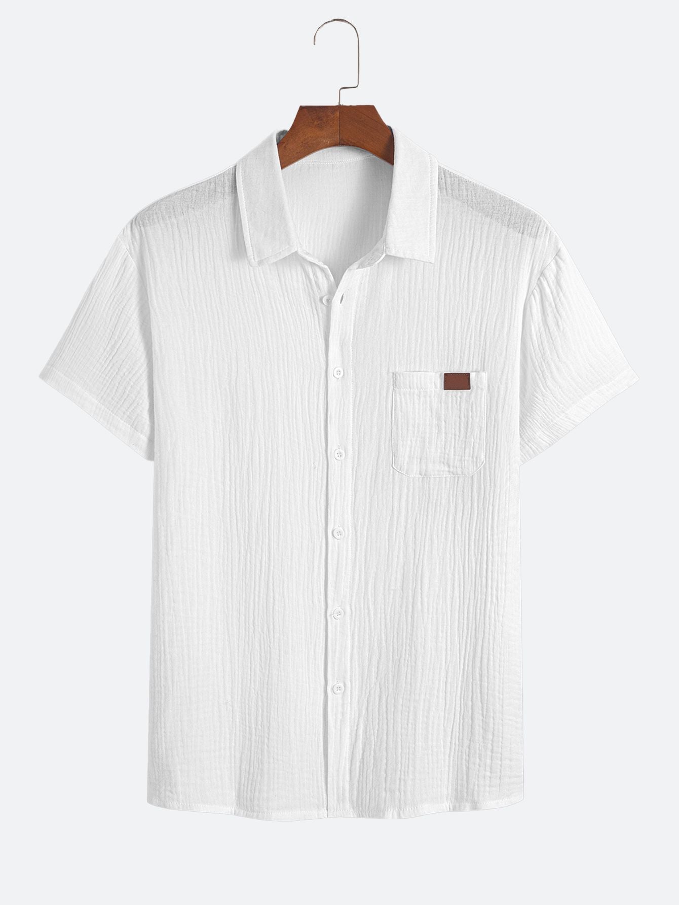 Textured Casual Multi-Colored Short-Sleeved Shirt
