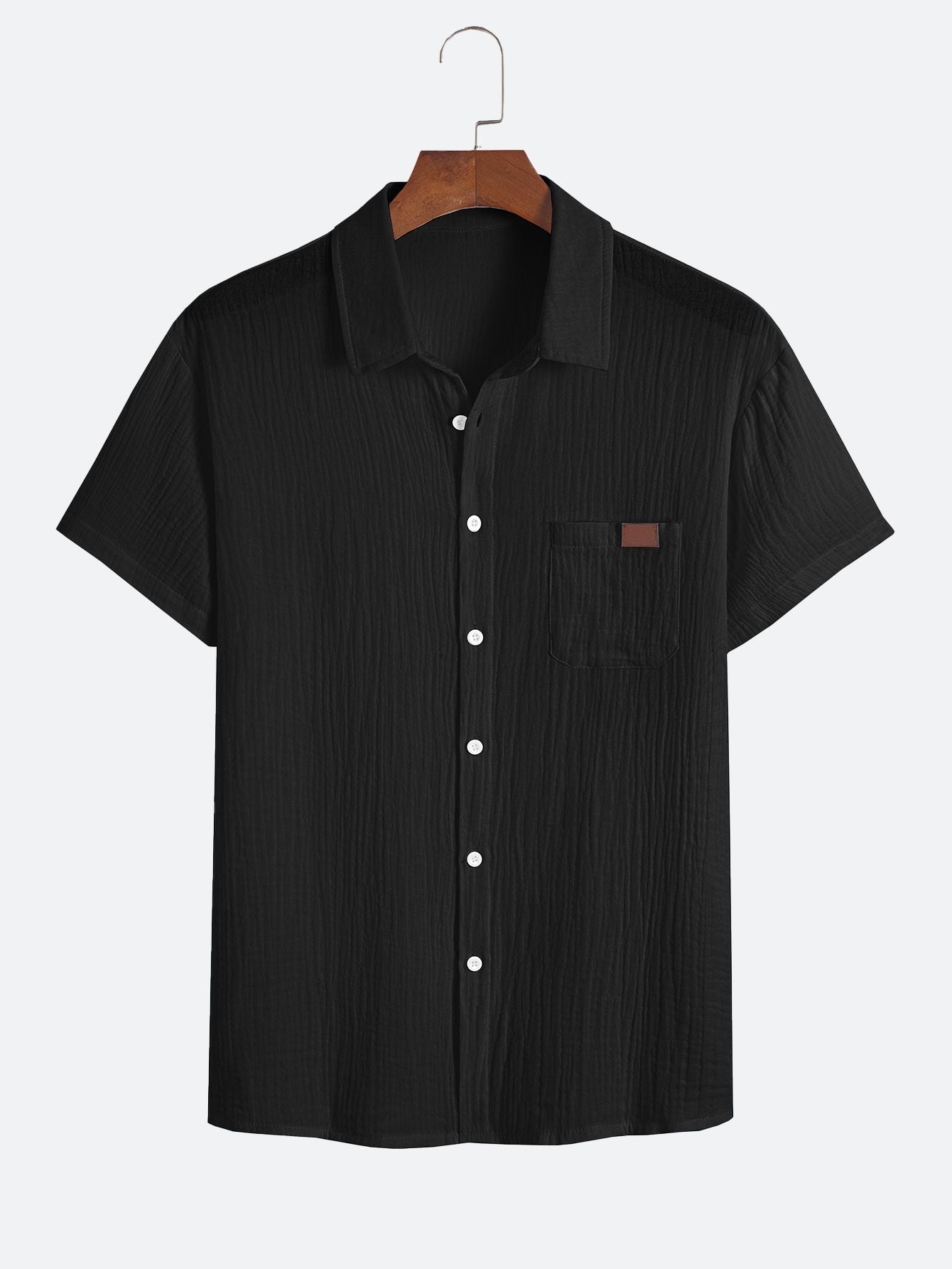Textured Casual Multi-Colored Short-Sleeved Shirt