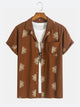 Multi-Color Palm Leaf Embroidered Camp Shirt
