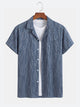 Textured Jacquard Camp Collar Short Sleeve Shirt