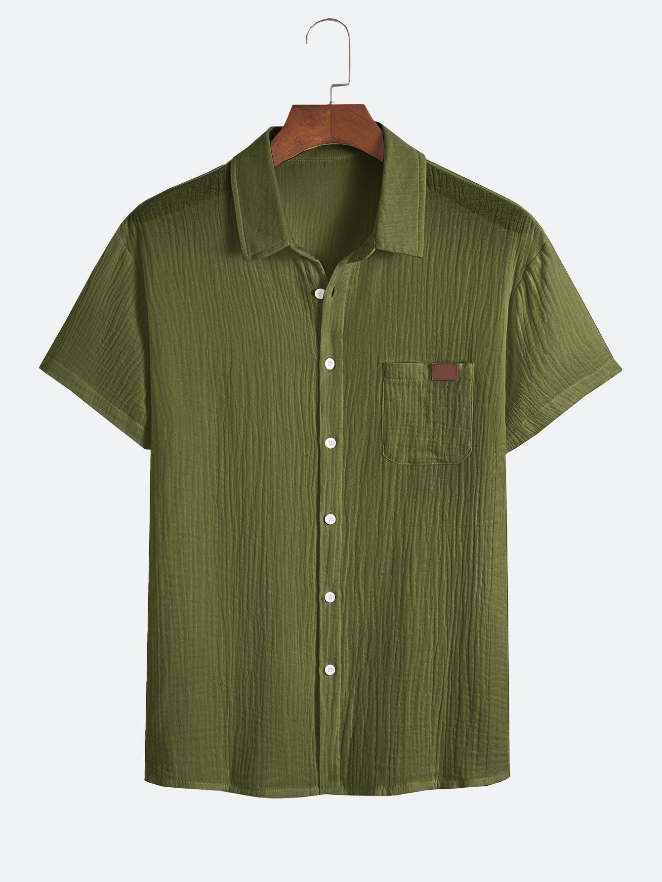 Textured Casual Multi-Colored Short-Sleeved Shirt
