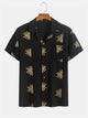 Multi-Color Palm Leaf Embroidered Camp Shirt