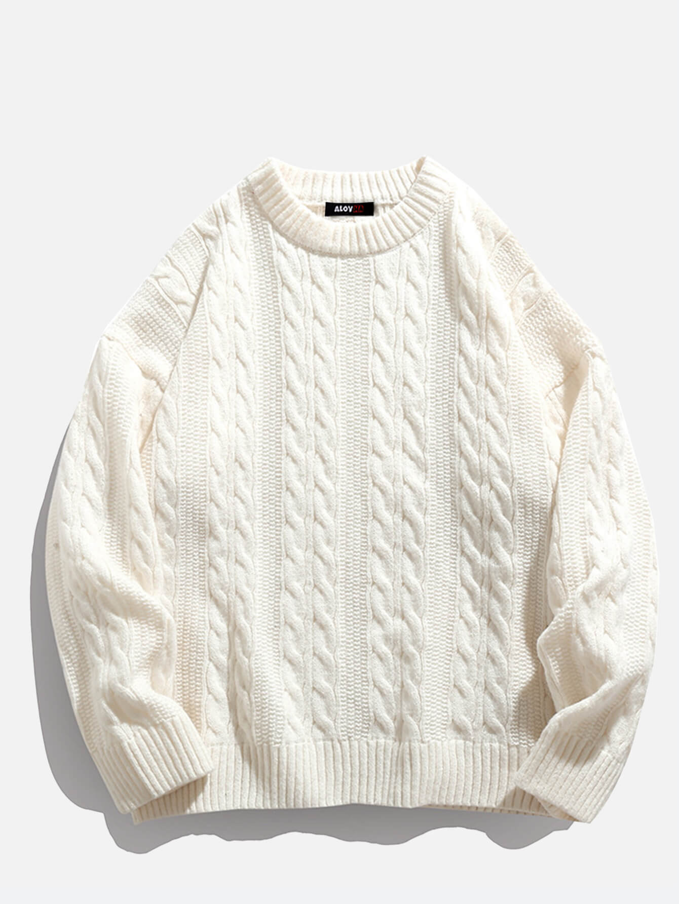 Casual All-match Knitted Round Neck Long-Sleeved Solid Color Sweater