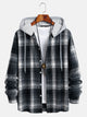 Plaid Flannel Button Up Hoodie