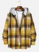 Plaid Flannel Button Up Hoodie