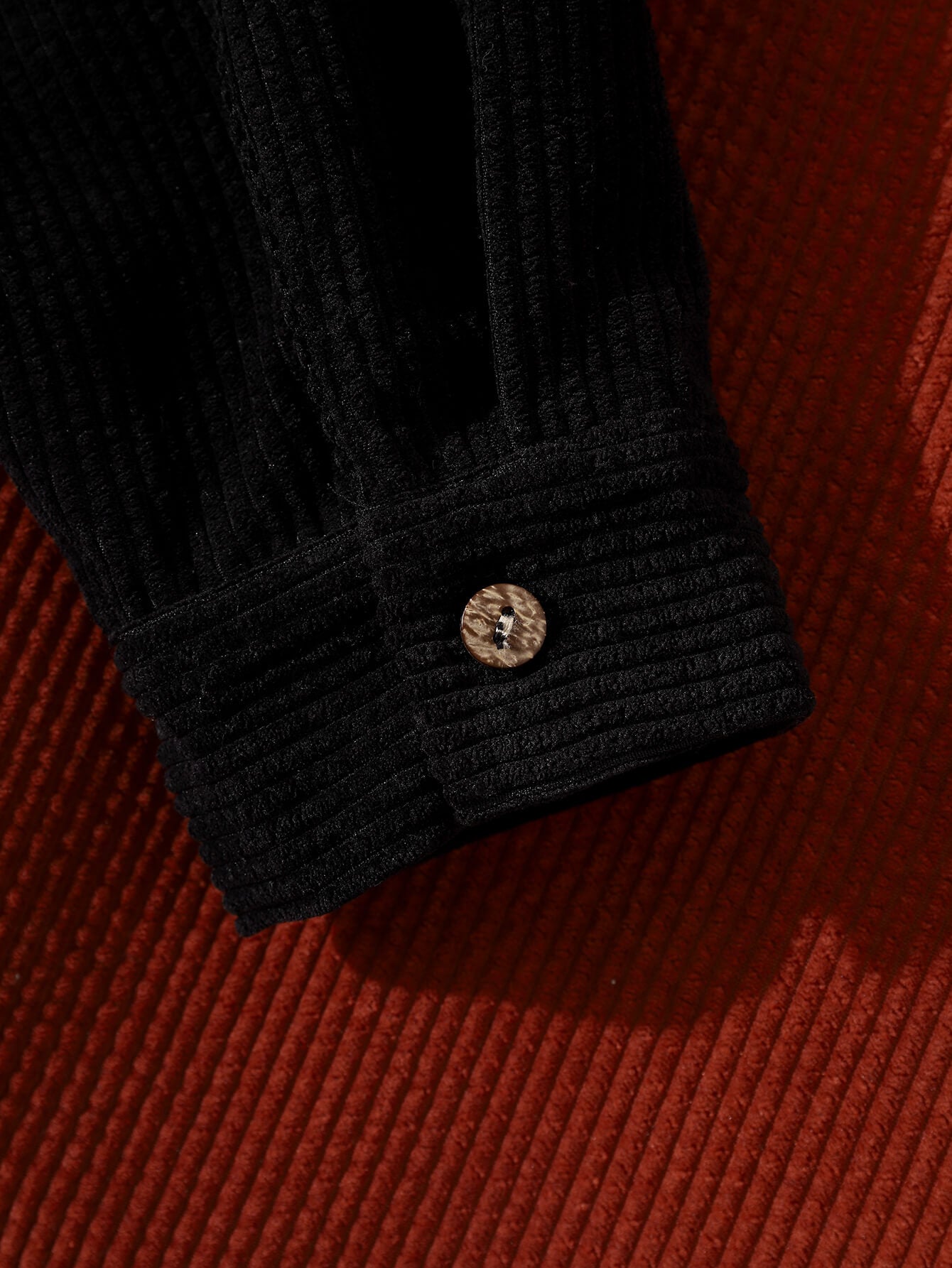 Casual Patchwork Corduroy Long-Sleeve Hoodie