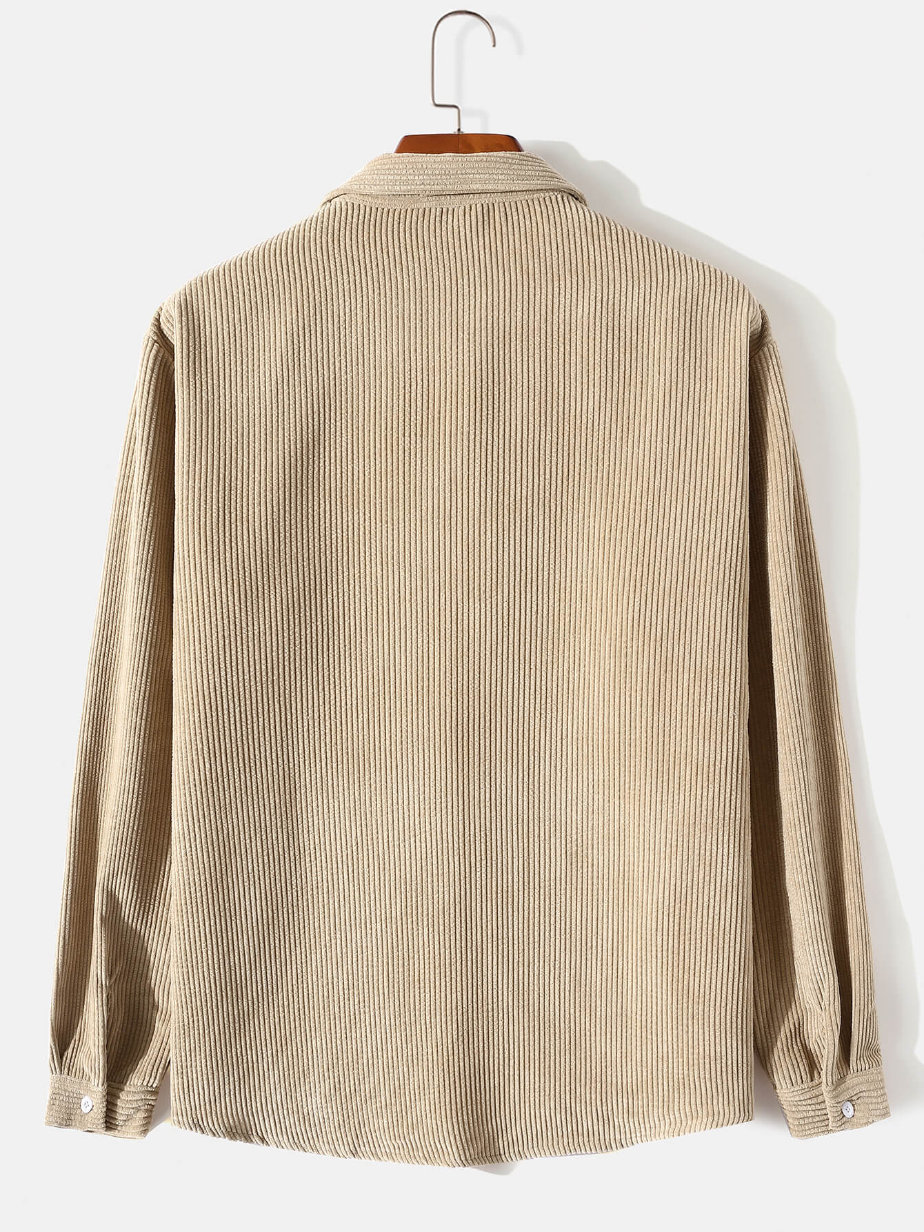 Casual Solid Color Corduroy Lapel Shirt
