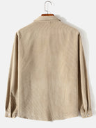 Casual Solid Color Corduroy Lapel Shirt